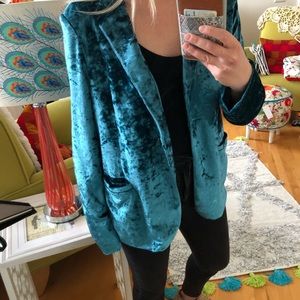 Suede turquoise blazer